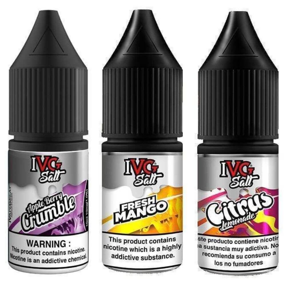 IVG Nic Salt 10ml Pack of 10 Available In Apple Berry Crumble Fresh Mango Citrus Lemonade Flavour 