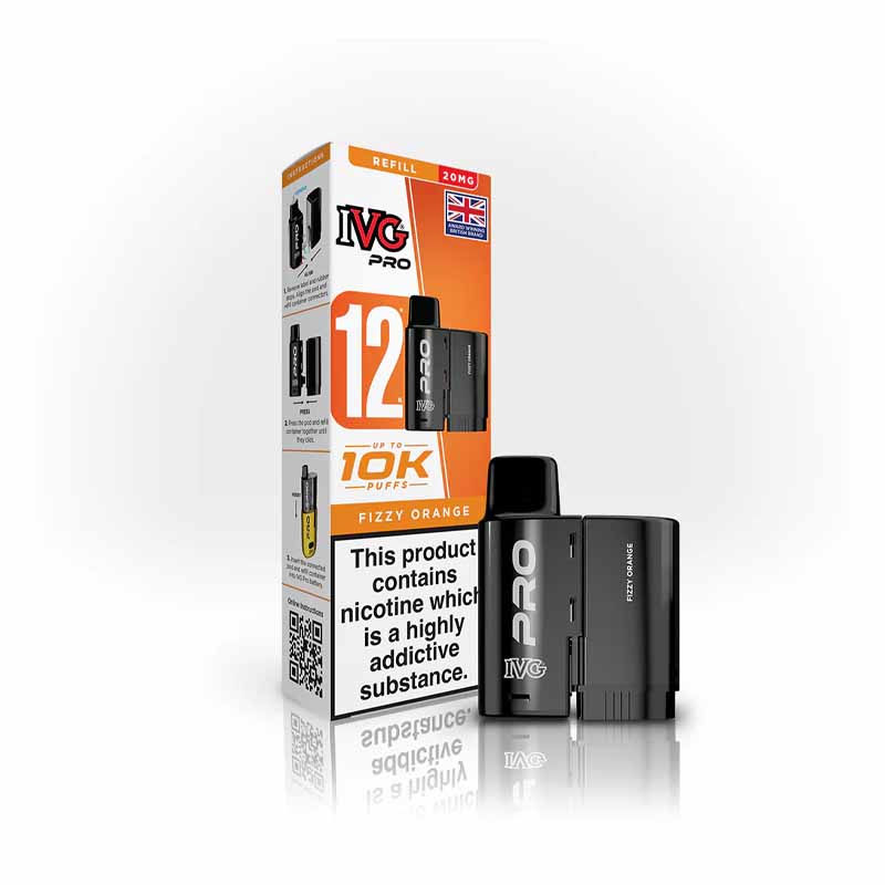 IVG Pro 12 Prefilled Replacement Pods, Fizzy Orange Flavour
