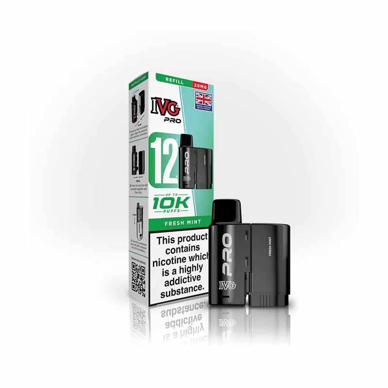 IVG Pro 12 Prefilled Replacement Pods, Fresh Mint Flavour