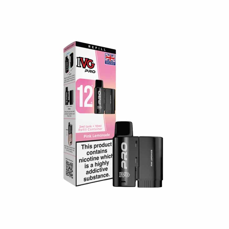 IVG Pro 12 Prefilled Replacement Pods, Pink Lemonade Flavour