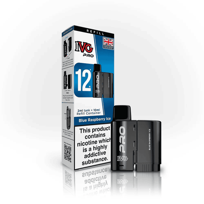 IVG Pro 12 Prefilled Vape Pods Box of 5, Blue Raspberry Ice Flavours