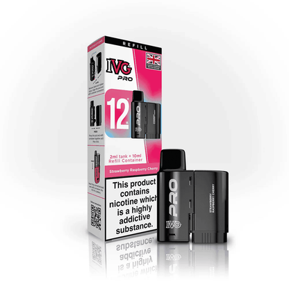 IVG Pro 12 Prefilled Vape Pods Box of 5, Strawberry Raspberry Cherry Flavour