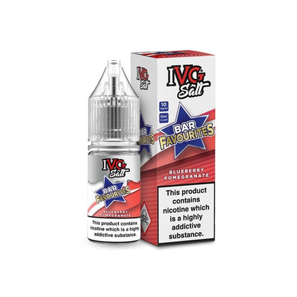 Ivg Salts 10ml Bar Favourites Pack Of 10, Blueberry Pomegranate Flavour