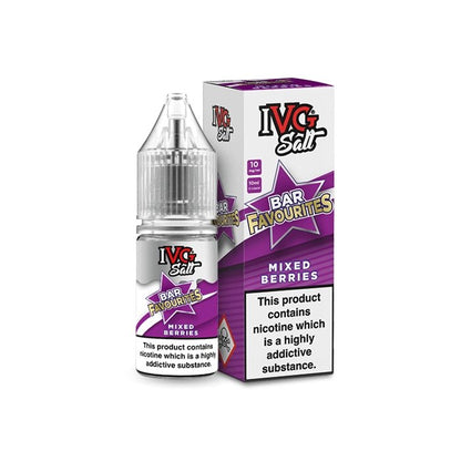 Ivg Salts 10ml Bar Favourites Pack Of 10, Mixed Berries Flavour