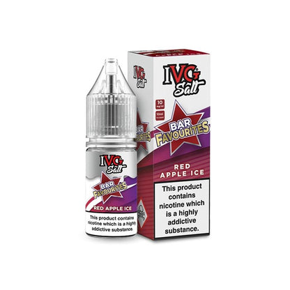 Ivg Salts 10ml Bar Favourites Pack Of 10, Red Apple Ice Flavour