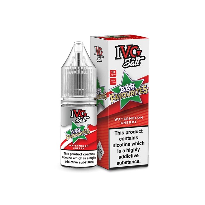 Ivg Salts 10ml Bar Favourites Pack Of 10, Watermelon Cherry Flavour