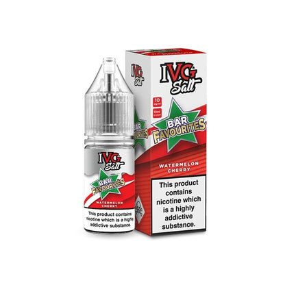 Ivg Salts 10ml Bar Favourites Pack Of 10, Watermelon Cherry Flavour