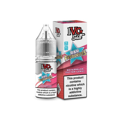 Ivg Salts 10ml Bar Favourites Pack Of 10, Watermelon Cotton Candy Flavour