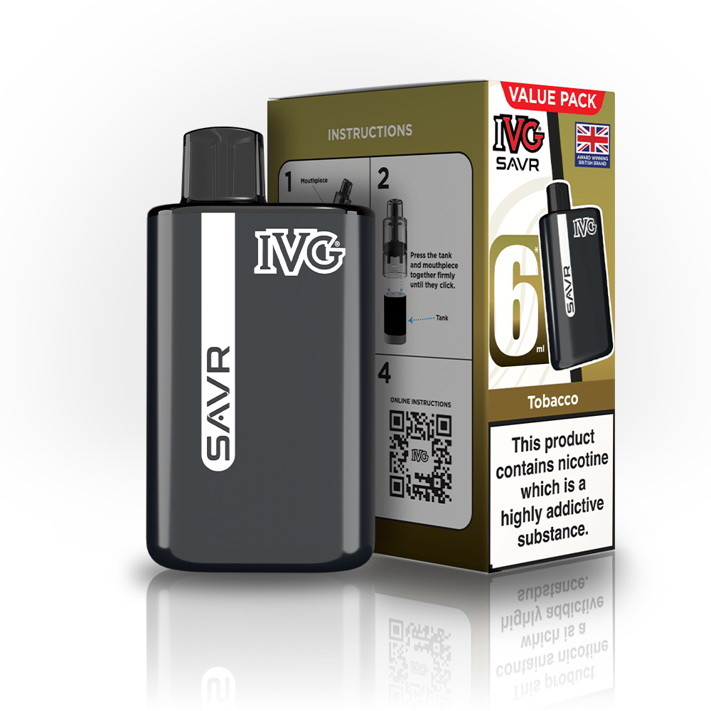 IVG SAVR 3000 Puffs Prefilled Pod Kit
Box of 5, Tobacco Flavour