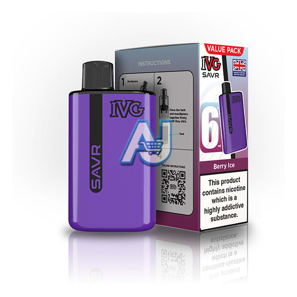 Ivg Savr 3K Prefilled Pod Vape Kit, Berry Ice Flavor