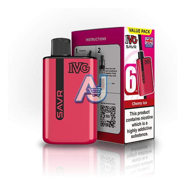 Ivg Savr 3K Prefilled Pod Vape Kit, Cherry Ice Flavor