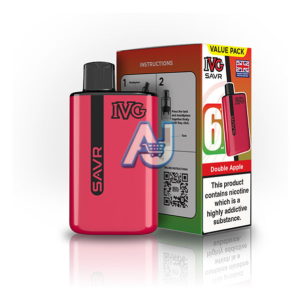 Ivg Savr 3K Prefilled Pod Vape Kit, Double Apple Flavor