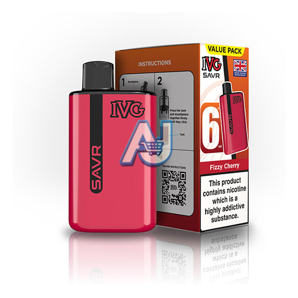 Ivg Savr 3K Prefilled Pod Vape Kit, Fizzy Cherry Flavor