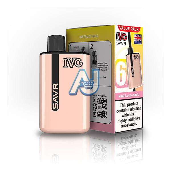 Ivg Savr 3K Prefilled Pod Vape Kit, Pink Lemonade Flavor