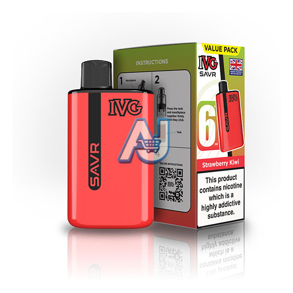 Ivg Savr 3K Prefilled Pod Vape Kit, Strawberry Kiwi Flavor