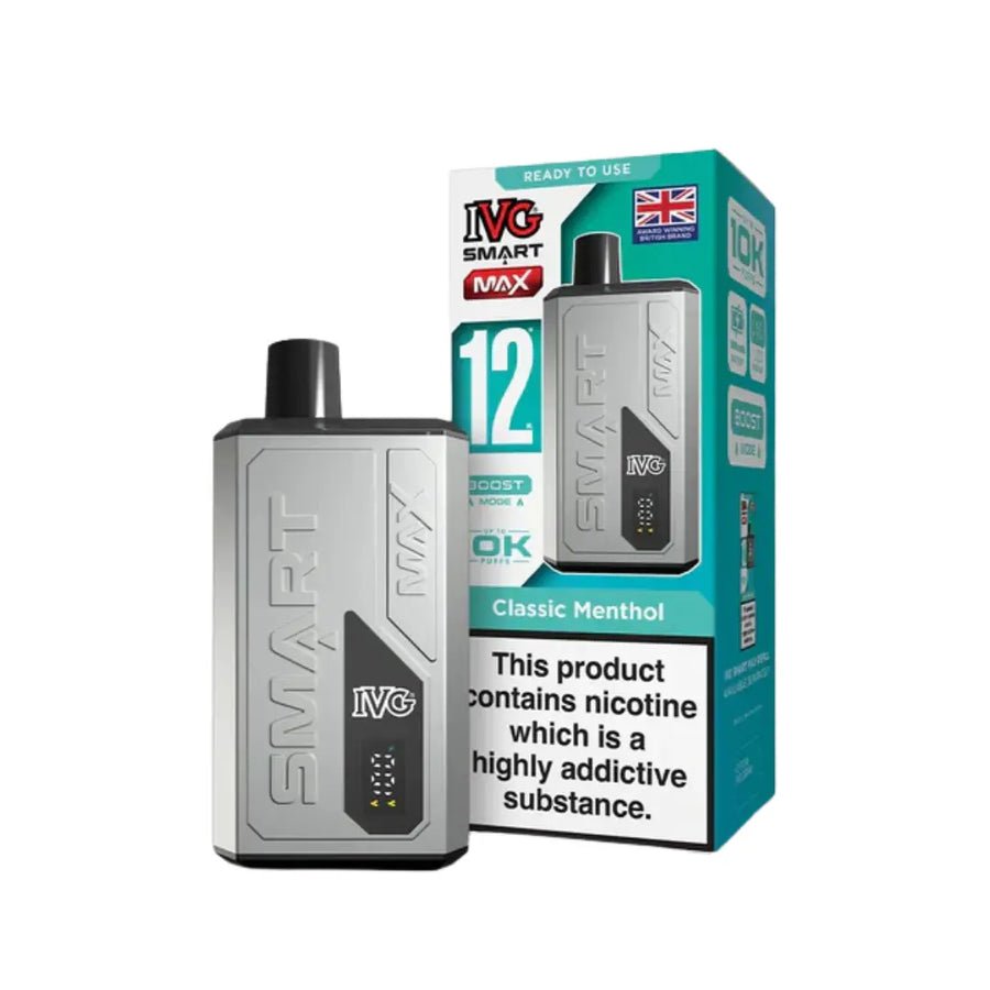 IVG Smart Max 10000 Prefilled Pod Vape Kit Box of 5, Classic Menthol Flavour