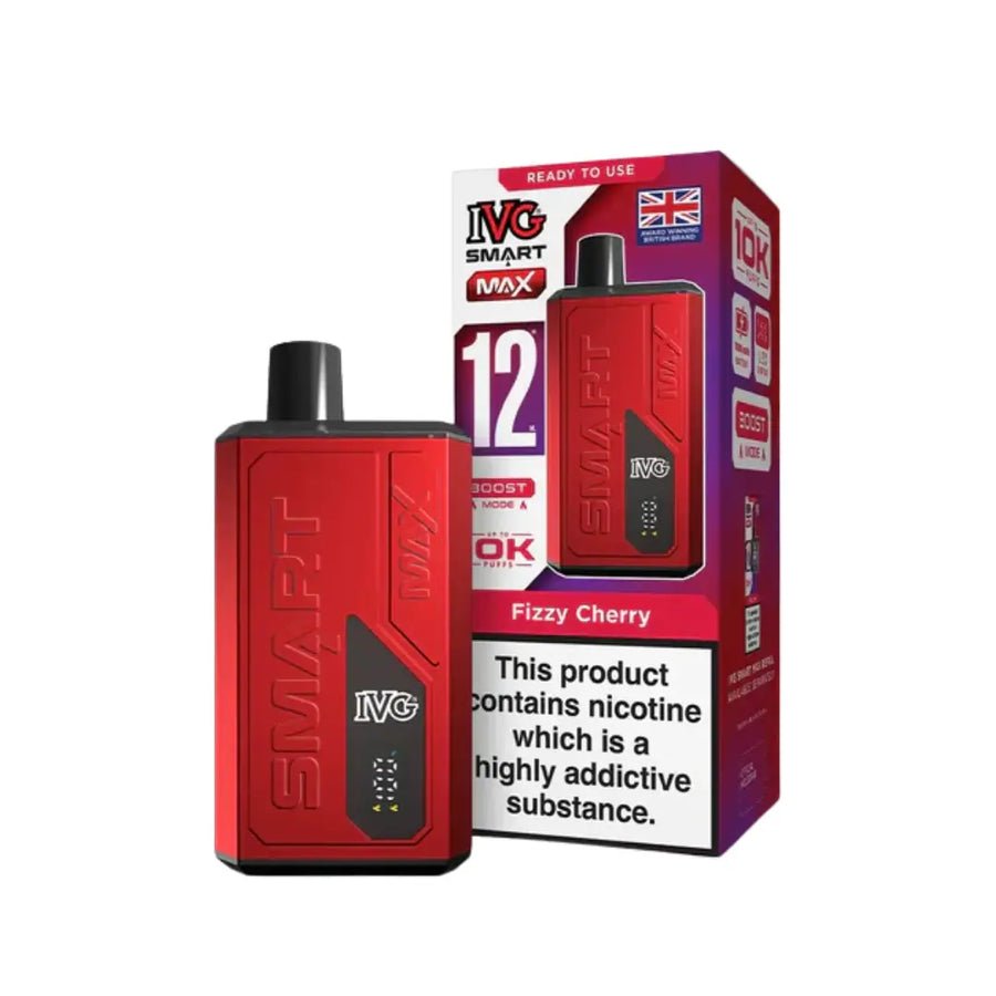 IVG Smart Max 10000 Prefilled Pod Vape Kit Box of 5, Fizzy Cherry Flavour