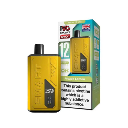 IVG Smart Max 10000 Prefilled Pod Vape Kit Box of 5, Frozen Lemon Flavour