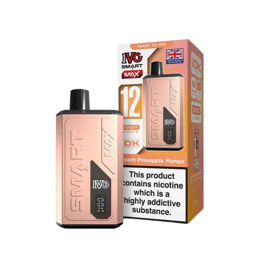 IVG Smart Max 10000 Prefilled Pod Vape Kit Box of 5, Peach Pineapple Mango Flavour