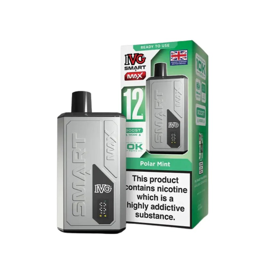IVG Smart Max 10000 Prefilled Pod Vape Kit Box of 5, Polar Mint Flavour