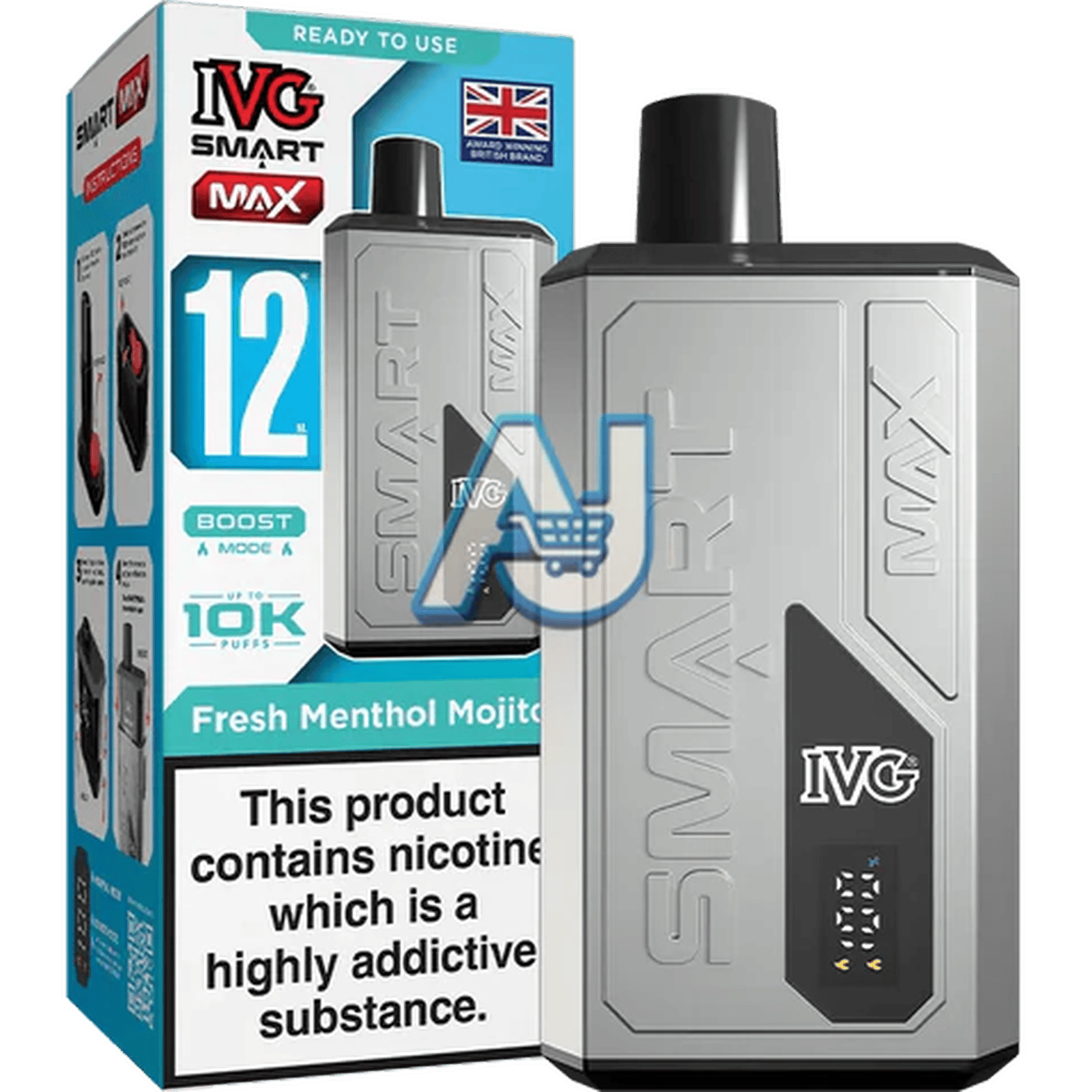 IVG Smart Max Prefilled Pod Kit, Fresh Menthol Mojito Flavor