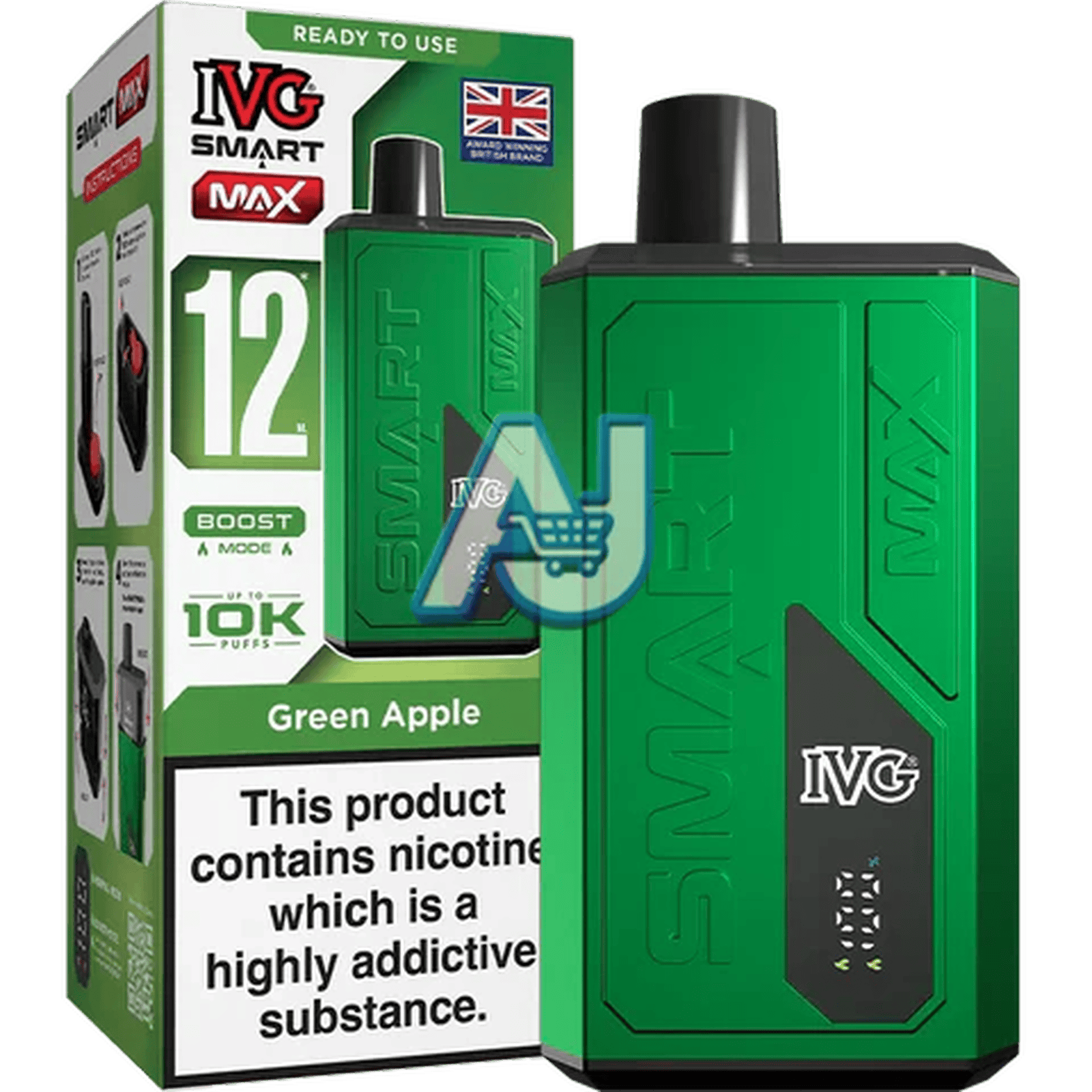 IVG Smart Max Prefilled Pod Kit, Green Apple Flavor