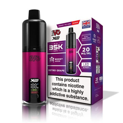 IVG XL 35K Puff Prefilled Pod Vape Kit Box of 5, Grape Flavour