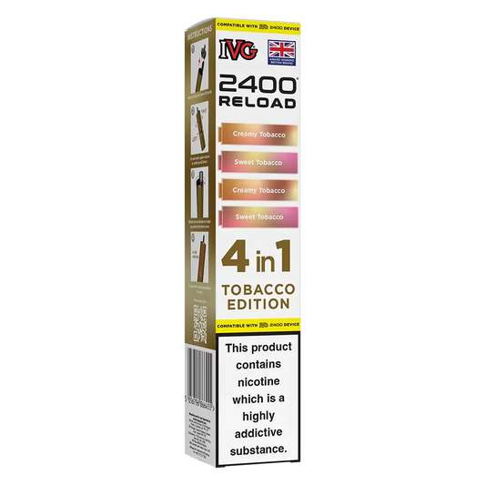 IVG 2400 Reload 4in1 Tobacco Edition Prefilled Pods