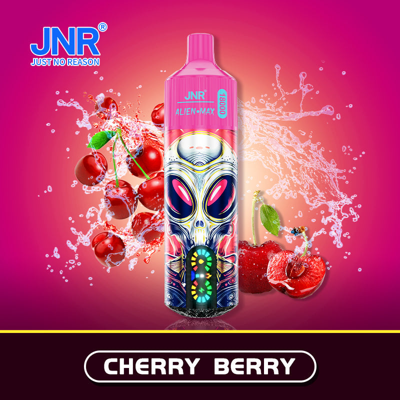 JNR Alien Max 18000 Puff Prefilled Vape Pod Kit Box of 10, Cherry Berry Flavour