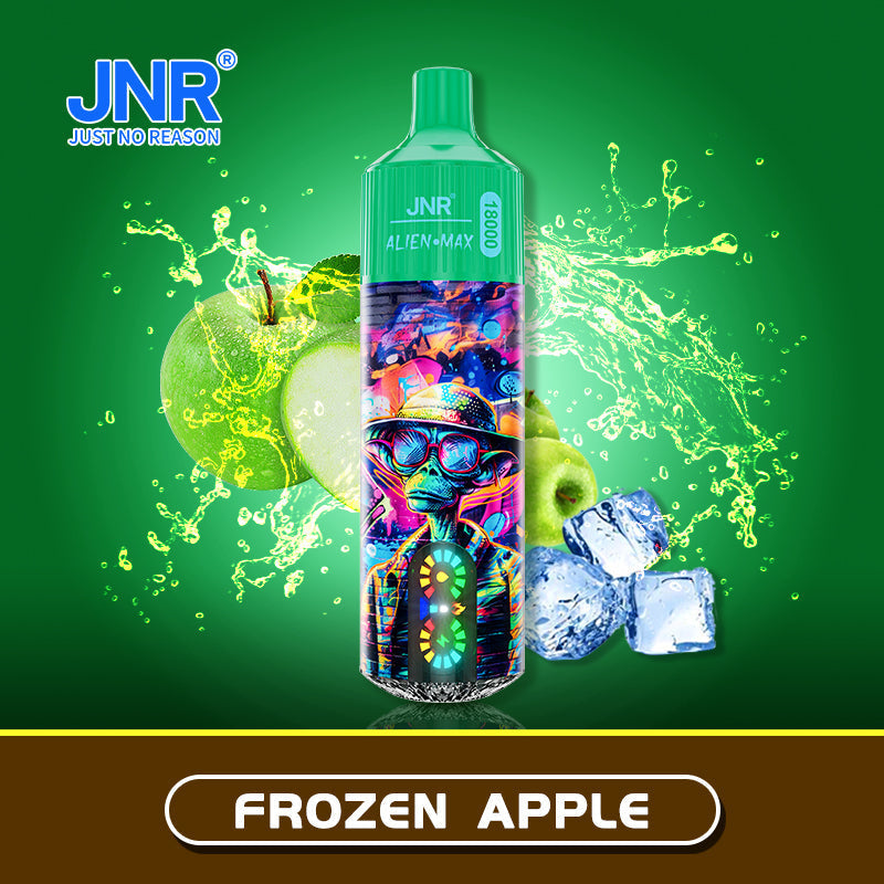 JNR Alien Max 18000 Puff Prefilled Vape Pod Kit Box of 10, Frozen Apple Flavour