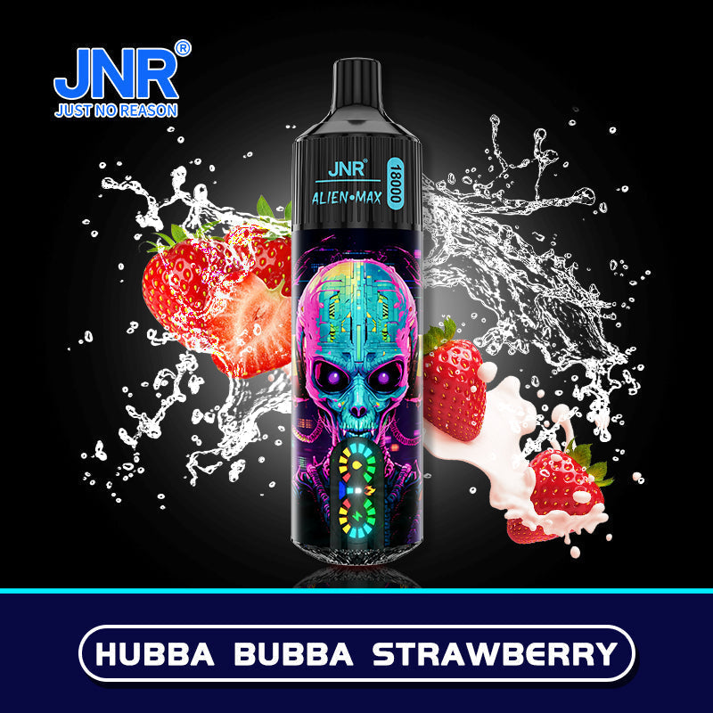 JNR Alien Max 18000 Puff Prefilled Vape Pod Kit Box of 10, Hubba Bubba Strawberry Flavour
