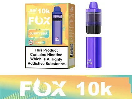 JNR Fox 10K Puffs Prefilled Pod Vape Kit Box of 5, Gummy Bear Flavor