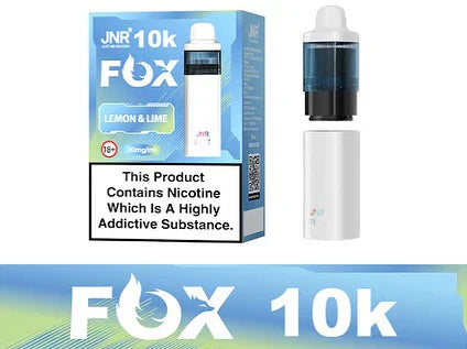 JNR Fox 10K Puffs Prefilled Pod Vape Kit Box of 5, Lemon Lime Flavor
