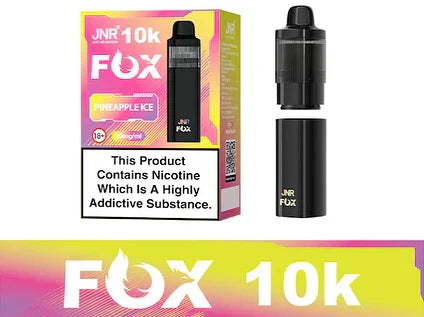 JNR Fox 10K Puffs Prefilled Pod Vape Kit Box of 5, Pineapple Ice Flavor