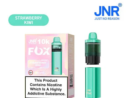 JNR Fox 10K Puffs Prefilled Pod Vape Kit Box of 5, Strawberry Kiwi Flavor