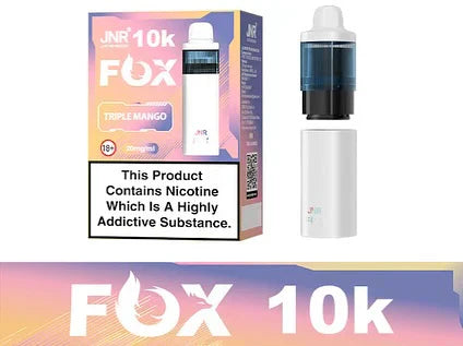 JNR Fox 10K Puffs Prefilled Pod Vape Kit Box of 5, Triple Mango Flavor