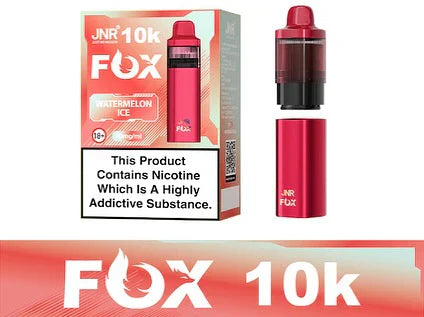 JNR Fox 10K Puffs Prefilled Pod Vape Kit Box of 5, Watermelon Ice Flavor