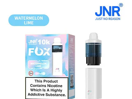 JNR Fox 10K Puffs Prefilled Pod Vape Kit Box of 5, Watermelon Lime Flavor
