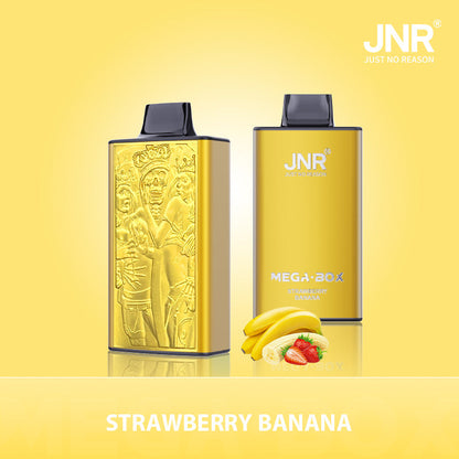 JNR Mega Box 25000 Puffs Prefilled Vape Pod Kit Box of 10, Strawberry Banana Flavour