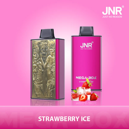 JNR Mega Box 25000 Puffs Prefilled Vape Pod Kit Box of 10, Strawberry Ice Flavour
