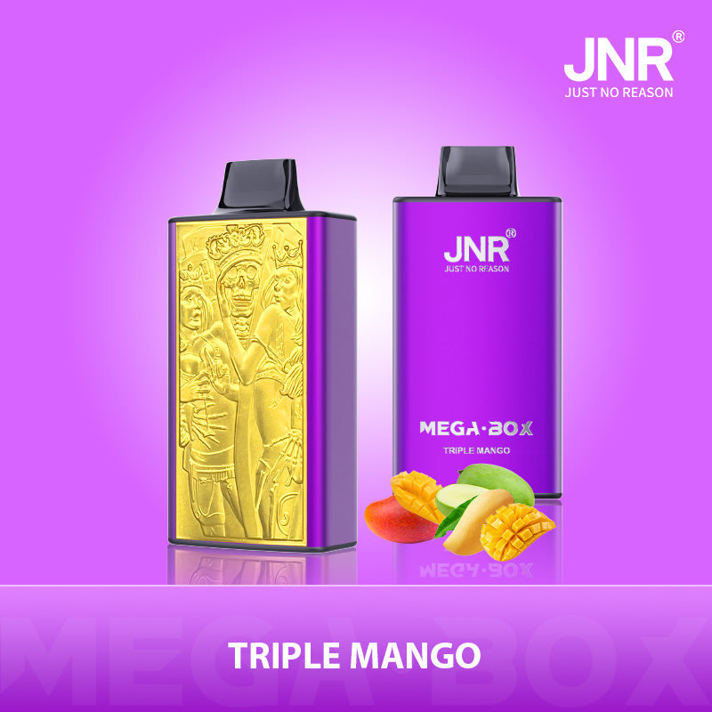 JNR Mega Box 25000 Puffs Prefilled Vape Pod Kit Box of 10, Triple Mango Flavour