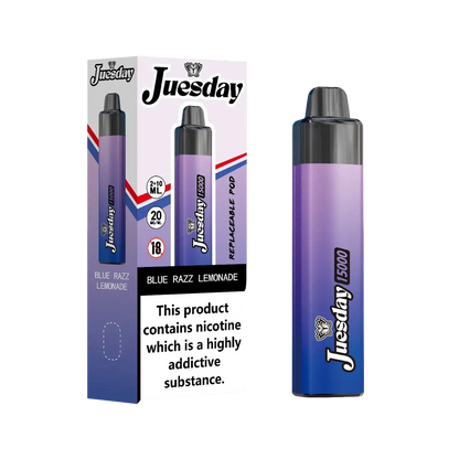 Juesday 15000 Puffs Prefilled Vape Pod Kit Box of 10, Blue Razz Lemonade Flavour