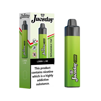 Juesday 15000 Puffs Prefilled Vape Pod Kit Box of 10, Lemon Lime Flavour