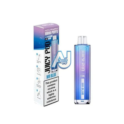Juicy Pod Novamax 10K Vape Kit, Mr Blue Flavor