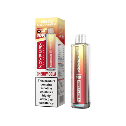 Juicy Pod Novamax 10k Prefilled Pod Vape Kit Pack of 5, Cherry Cola Flavour