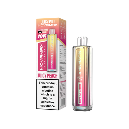 Juicy Pod Novamax 10k Prefilled Pod Vape Kit Pack of 5, Juicy Peach Flavour