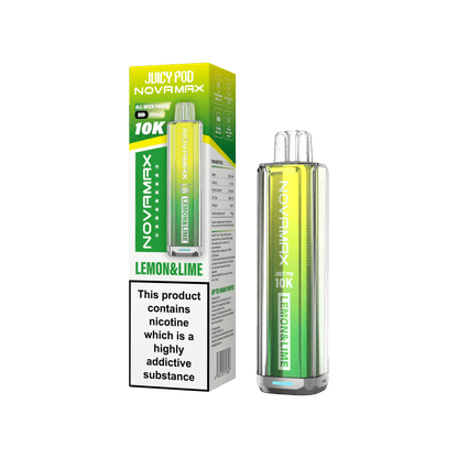Juicy Pod Novamax 10k Prefilled Pod Vape Kit Pack of 5, Lemon Lime Flavour