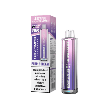 Juicy Pod Novamax 10k Prefilled Pod Vape Kit Pack of 5, Purple Dream Flavour