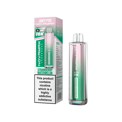Juicy Pod Novamax 10k Prefilled Pod Vape Kit Pack of 5, Strawberry Watermelon Flavour