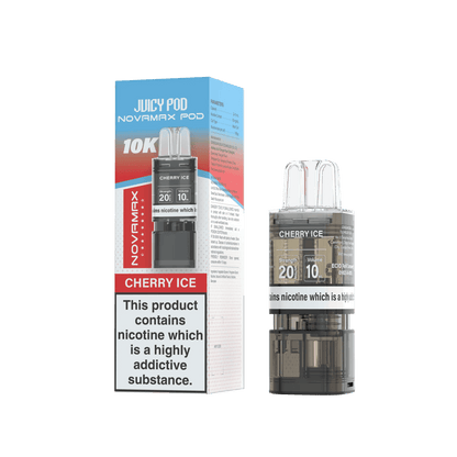 Juicy Pod Novamax 10k Replacement Pods, Cherry Ice Flavour